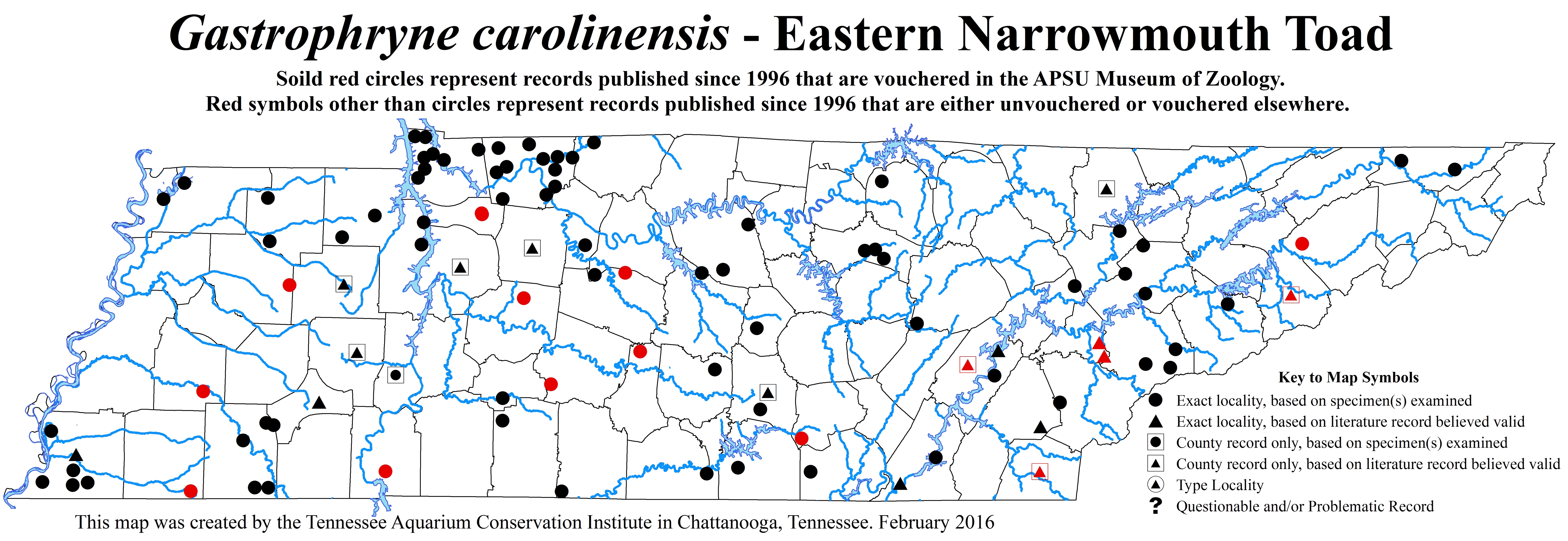 New Distribution Map - Gastrophryne carolinensis (Holbrook) - Eastern Narrowmouth Toad